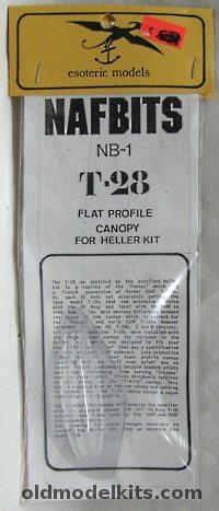 Esoteric 1/72 T-28 Flat Profile Canopy NAFBITS - For Heller Kit Bagged, NB-1 plastic model kit
